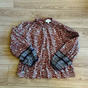 Cleobella block print cotton blouse